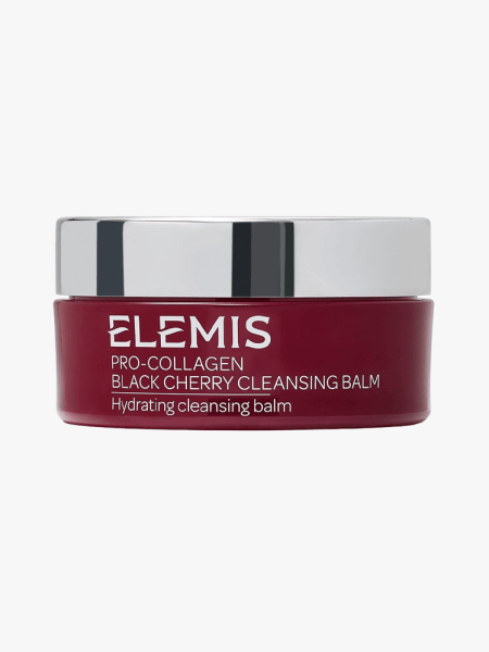 ELEMIS Pro-Collagen Black Cherry Cleansing Balm in branded tub component on a light gray background